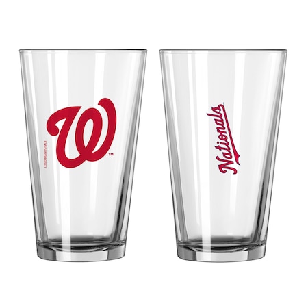 Logo Brands Washington Nationals 16oz Gameday Pint Glass 518-G16P-1